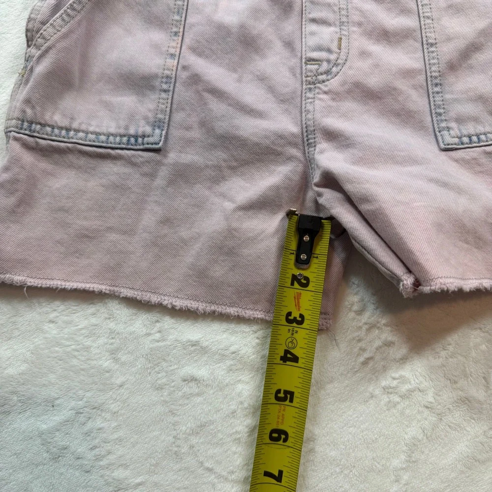 Gap Denim Shortalls Girls‎ XXL Pink Acid Wash Good Condition Raw Hem Overalls